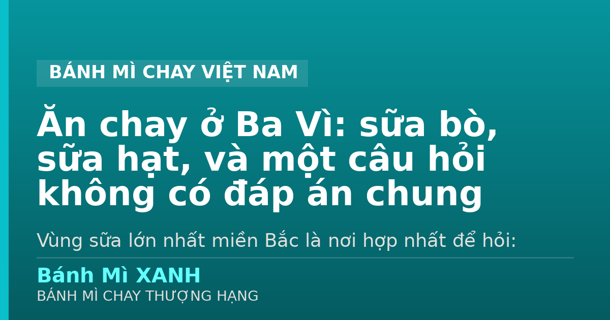Ăn chay ở Ba Vì: sữa bò, sữa hạt, và một câu hỏi không có đáp án chung