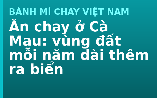 Ăn chay ở Cà Mau: vùng đất mỗi năm dài thêm ra biển