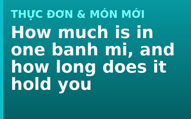 How much is in one banh mi, and how long does it hold you