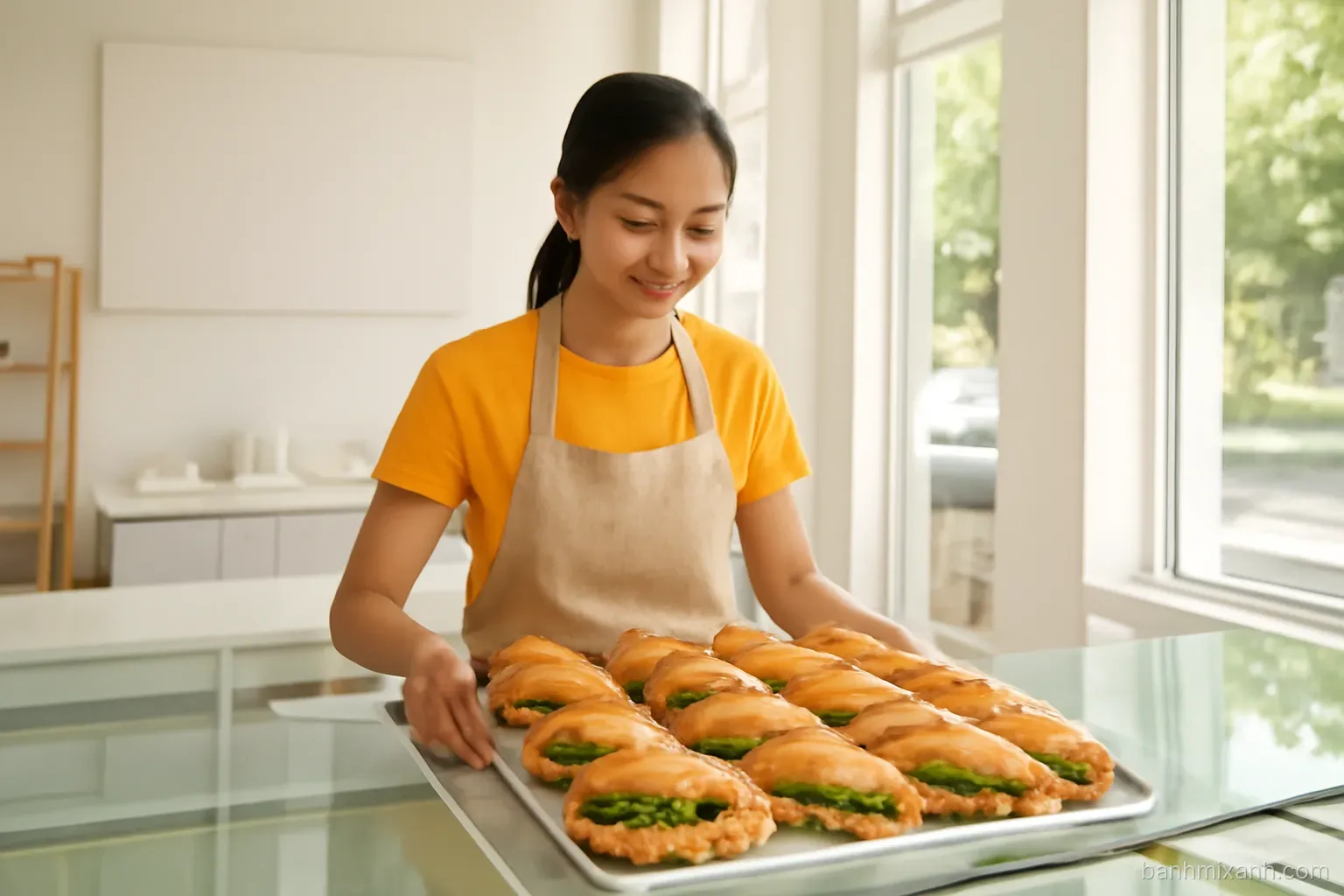 Đặt bánh mì chay cho lễ khai trương: tính suất, giờ nhận, chọn món
