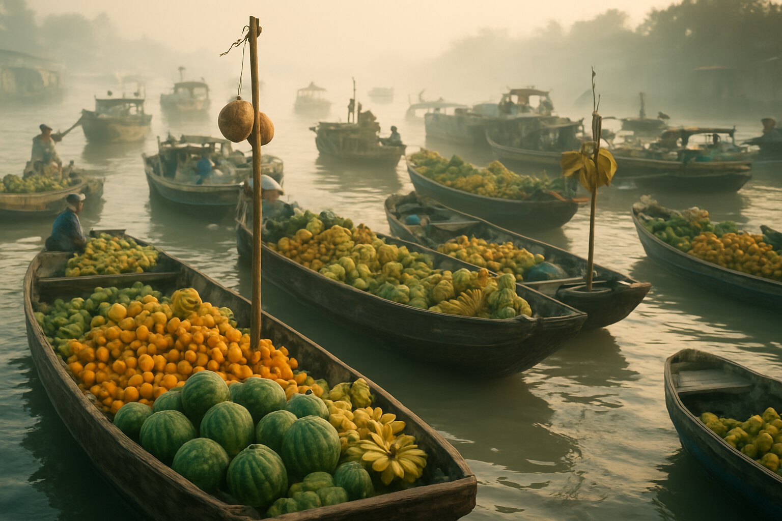 Ăn chay ở Cần Thơ: chợ nổi họp lúc bốn giờ sáng và bữa ăn trên ghe