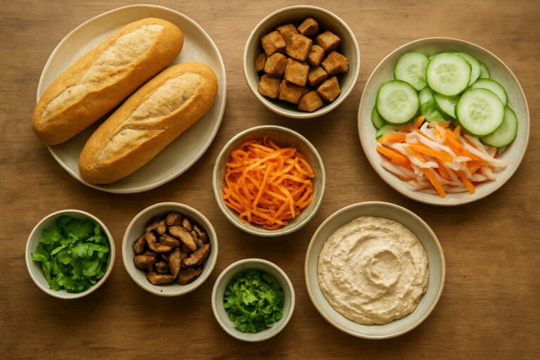 What goes into the Thap Cam vegan banh mi, and how to eat it
