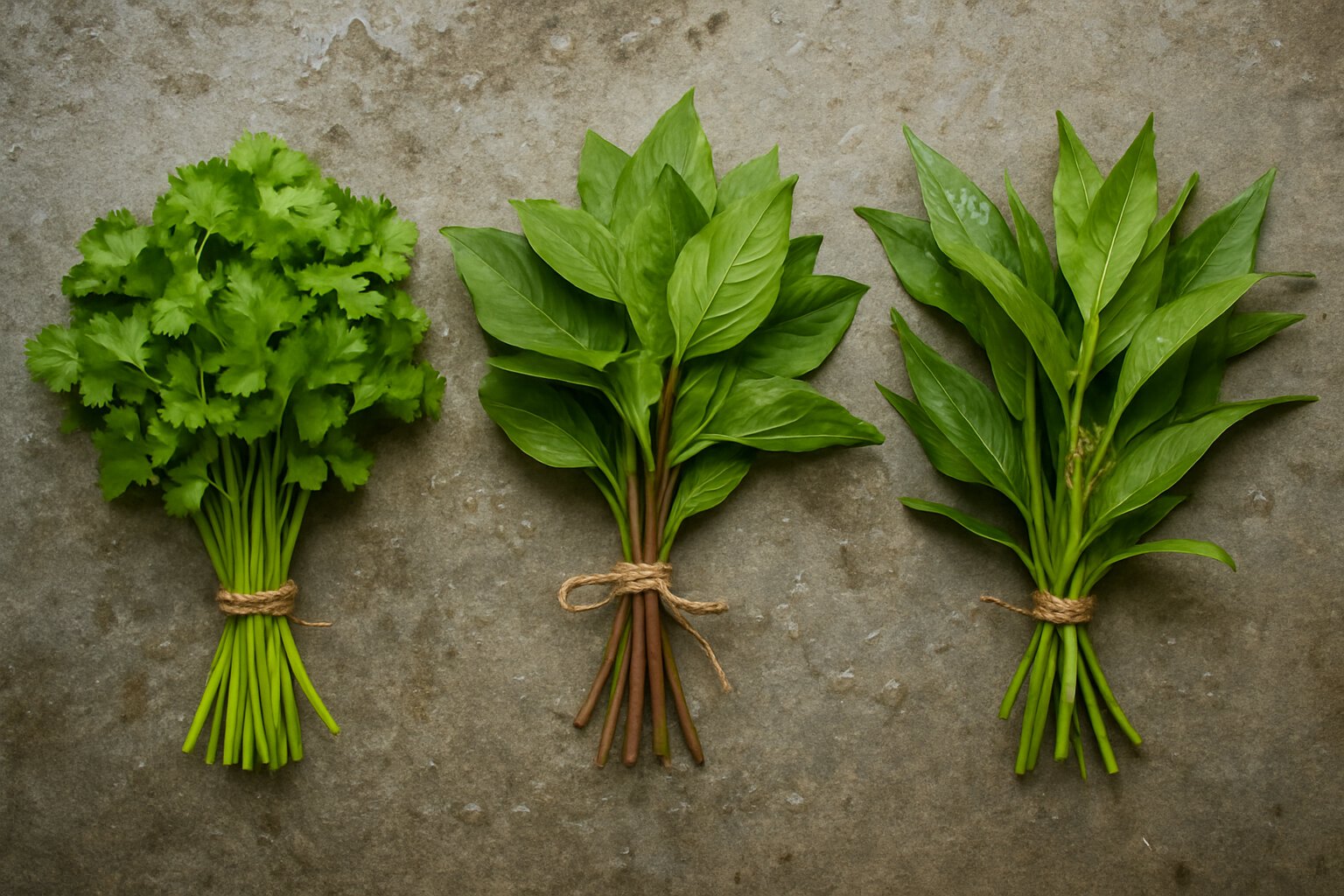 Which herb goes with which filling: coriander, Thai basil and rau răm are not interchangeable